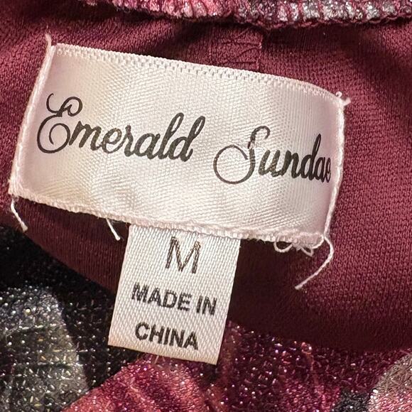 Emerald Sundae Size M Hoco Dress NEW Lace Floral Metallic Prom Formal Holiday - Picture 10 of 16